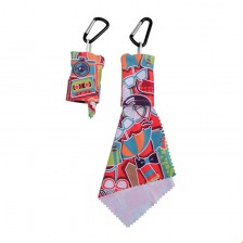 Full Color Microfiber Cleaning Cloth with Carrying Bag and Carabiner